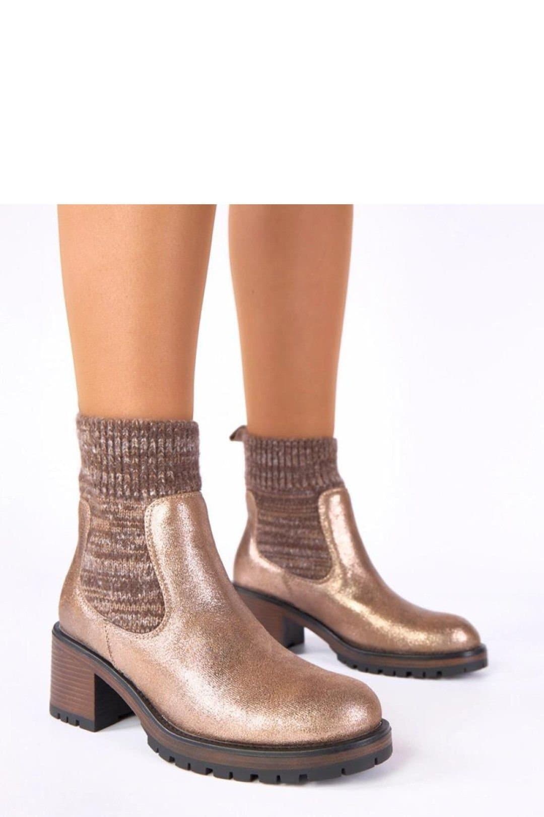 Love Lace Love Lace Rose Gold Sock Shaft Ankle Boots