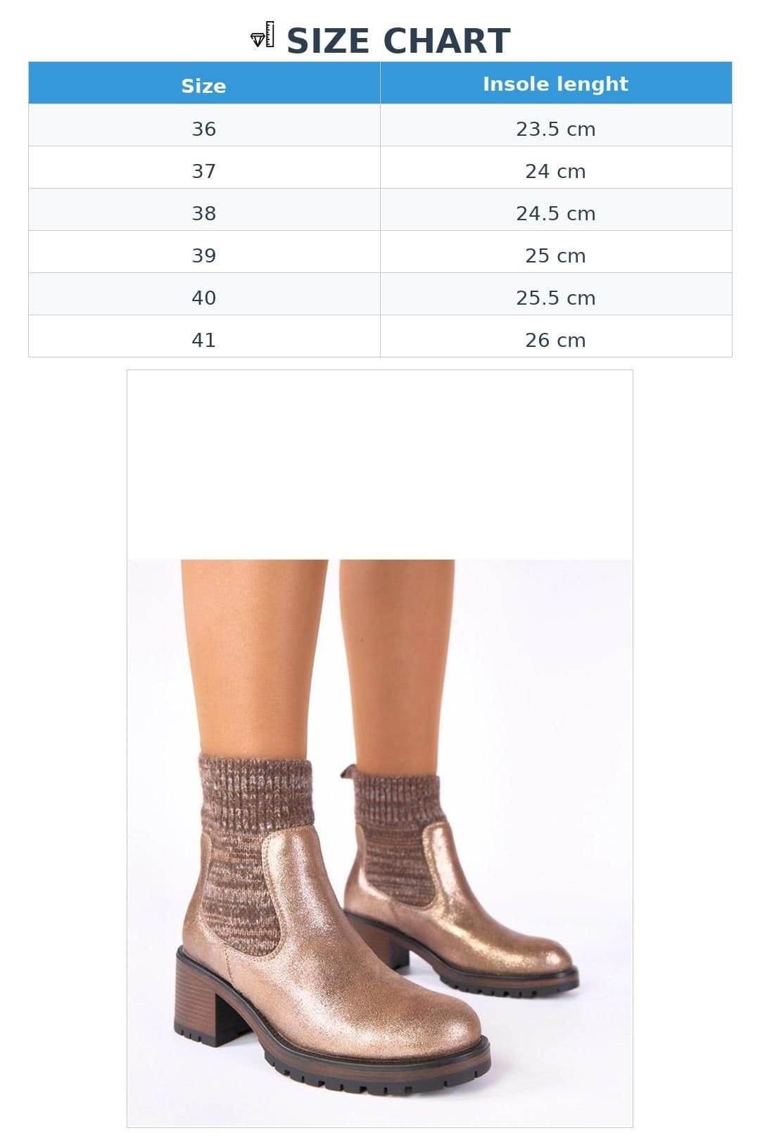 Love Lace Love Lace Women's Golden Sock Shaft Ankle Boots With Stable Low Heel Comfort Fit in Rose Gold - 4
