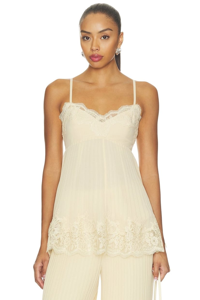 revolve Pleated Lace Cami - 1