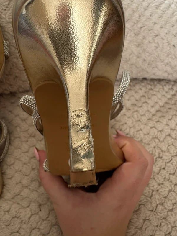 New Look Wide Fit Gold Stiletto Sandals