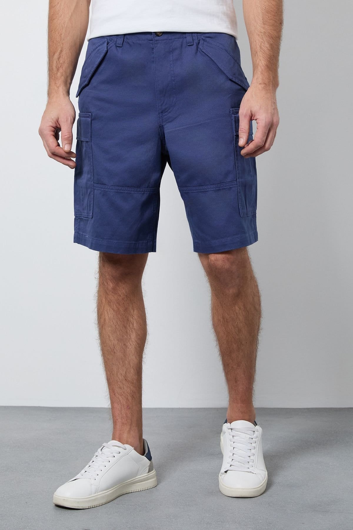 Maine Men's Mid Blue Twill Cargo Shorts