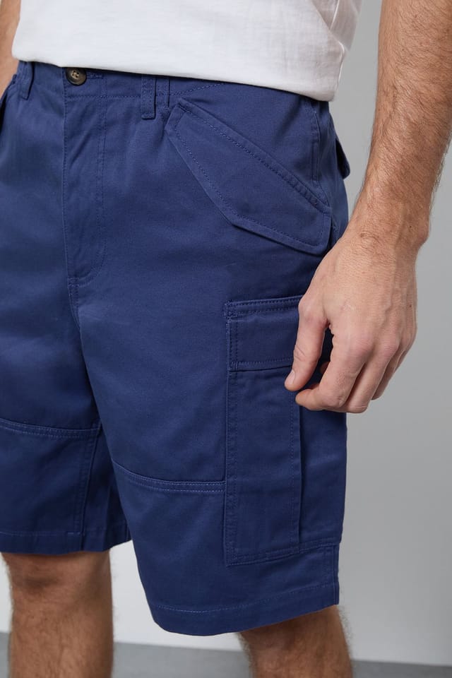 Maine Maine Men's Mid Blue Twill Cargo Short - 2