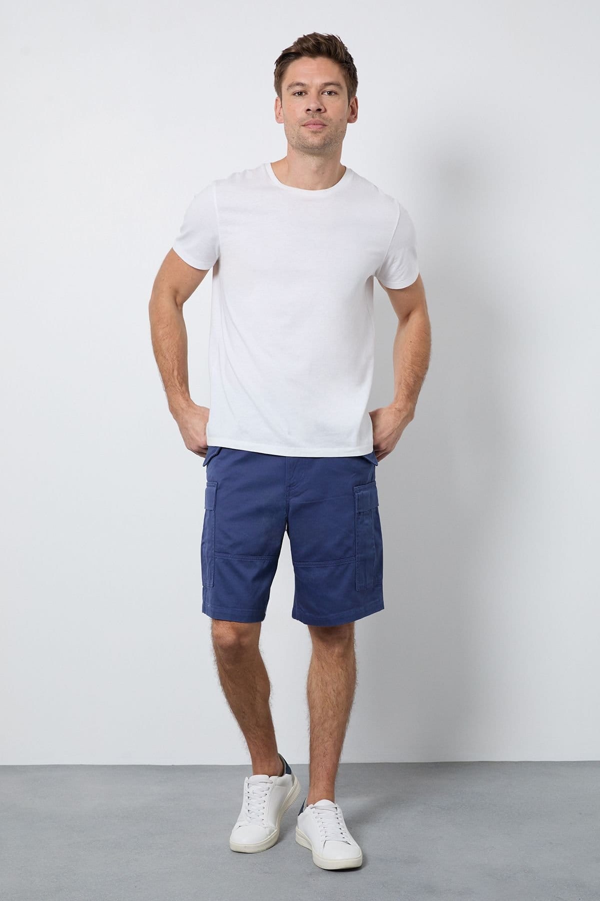 Maine Maine Men's Mid Blue Twill Cargo Short - 4