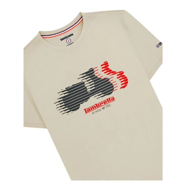 Lambretta Lambretta Men's Scooter Blur T-Shirt in Medium Beige - 3