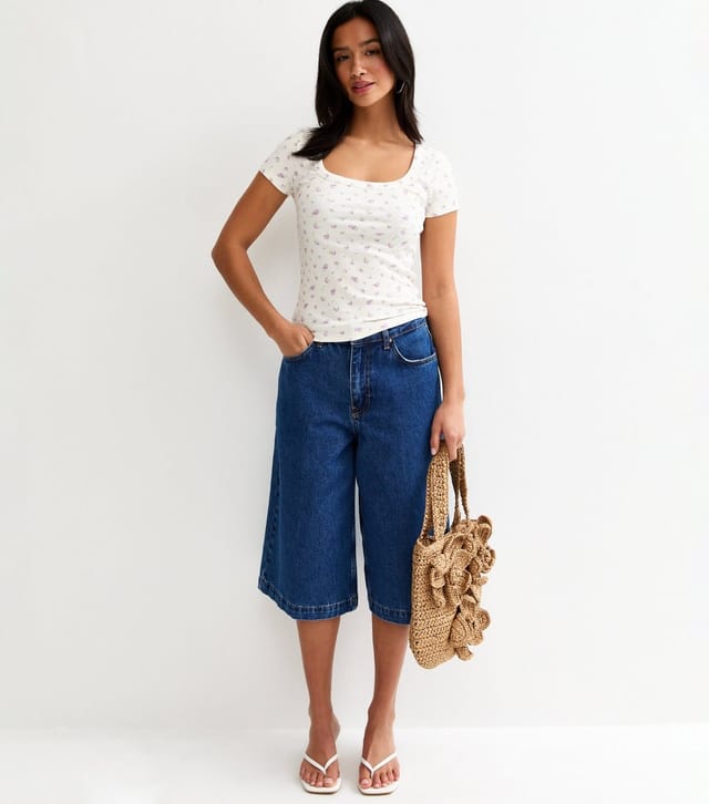 New Look Women's Petite White Floral Square Neck Top New Look - 3