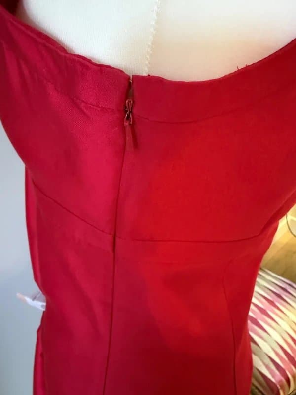 Hobbs Hobbs Immaculate Red Silk & wool Shift Dress UK14 with bow