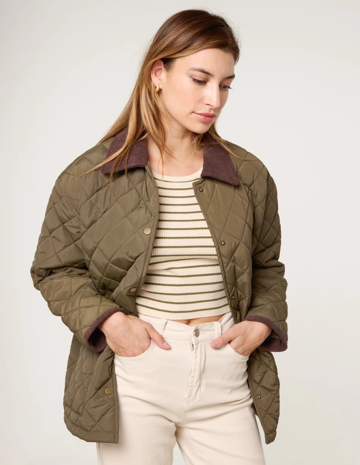 Blue Vanilla Diamond Quilted Oversized Coat