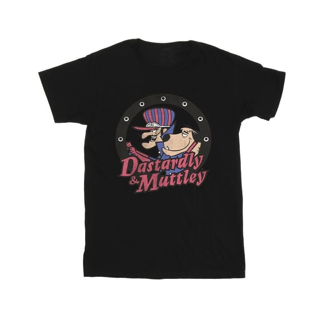 Wacky Races Wacky Races Men's Dastardly & Mutley Circle T-Shirt in Black - 2