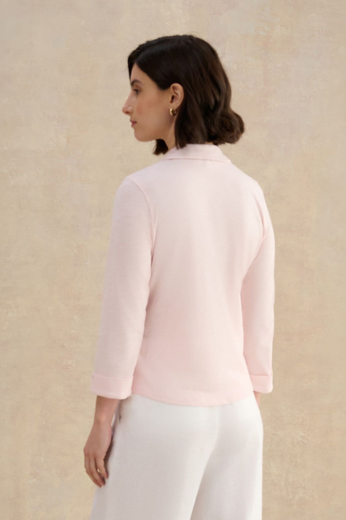 Hobbs London Hobbs London Women's Zariah Slub Collar Shirt in Baby Pink - 4