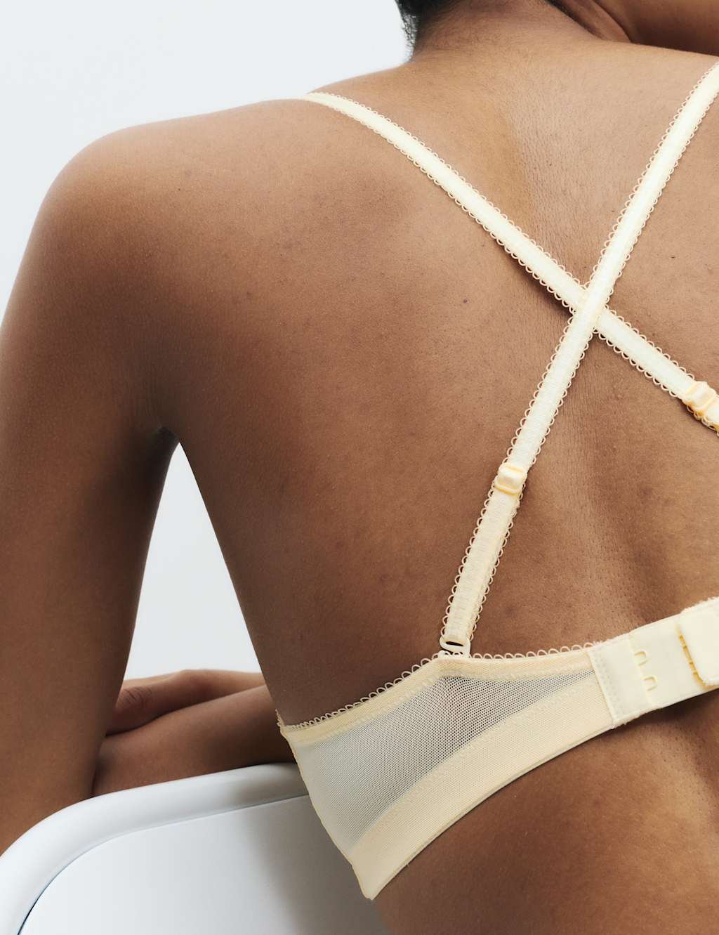 Marks & Spencer M&S Jasmine Lace Non Wired Plunge Bra (A-E) Dark Cream - 2