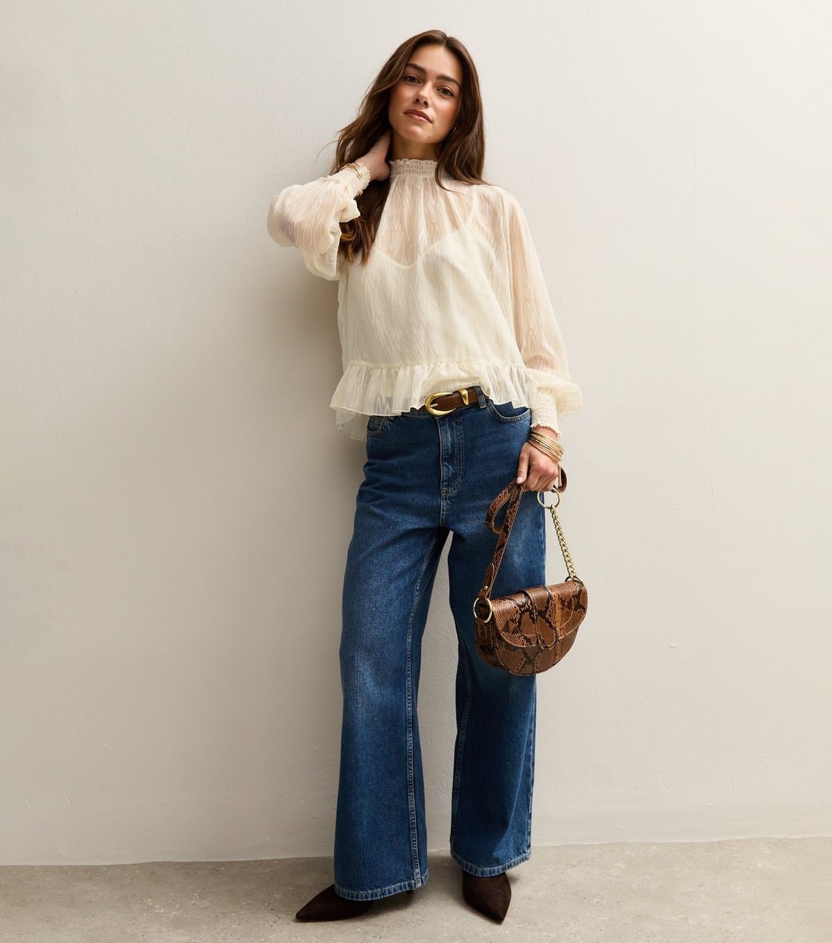 New Look New Look White Burnout Chiffon Blouse