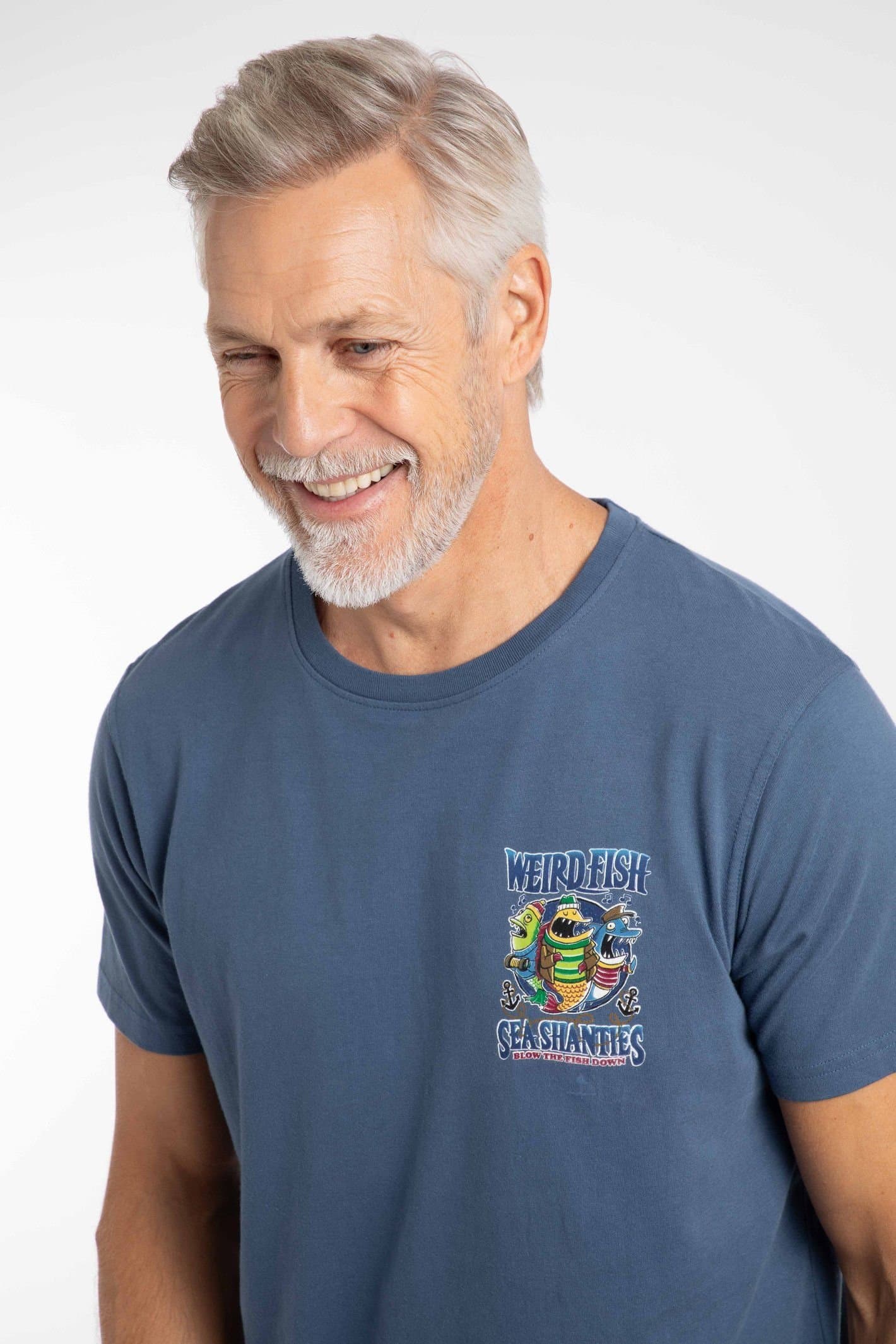 Weird Fish Weird Fish Men's Sea Shanties Artist T-Shirt in Bright Blue