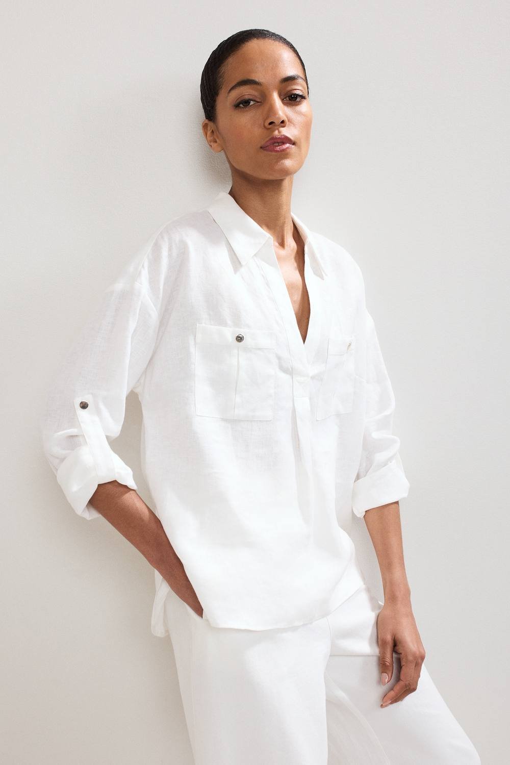 Phase Eight Phase Eight Women's Arla Linen Shirt in White - 4