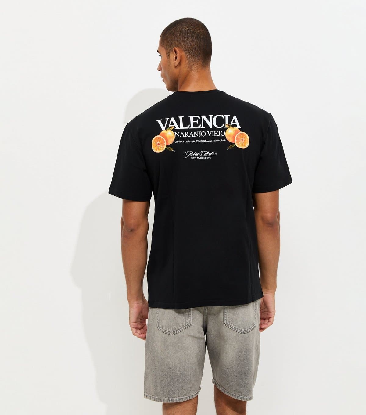 Only and Sons Men's Black Cotton Regular Fit Valencia Fruit Print T-Shirt Only and Sons New Look