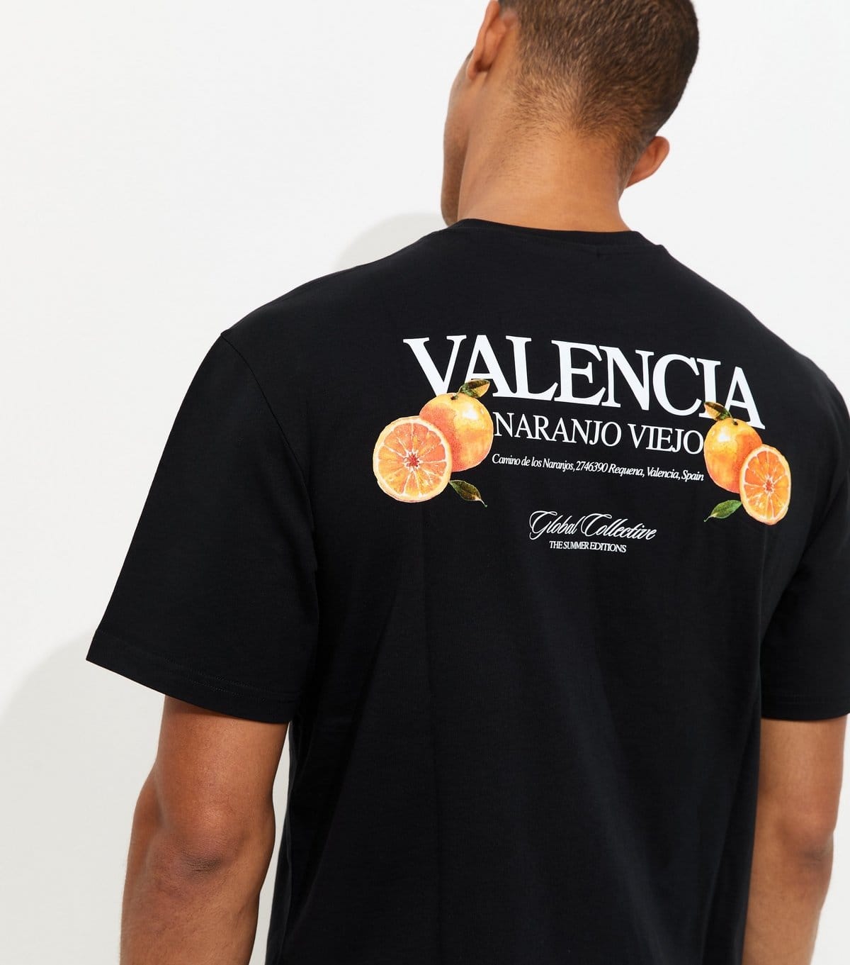 Only and Sons Men's Black Cotton Regular Fit Valencia Fruit Print T-Shirt Only and Sons New Look - 4