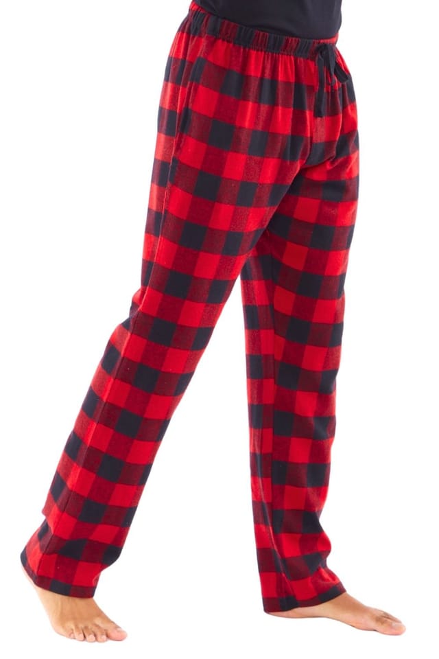 Just Essentials Just Essentials Men's Flannel Check Pyjama Trousers in Red - 2