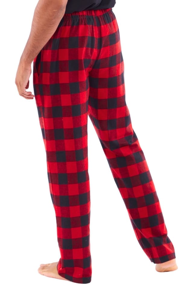 Just Essentials Just Essentials Men's Flannel Check Pyjama Trousers in Red - 3
