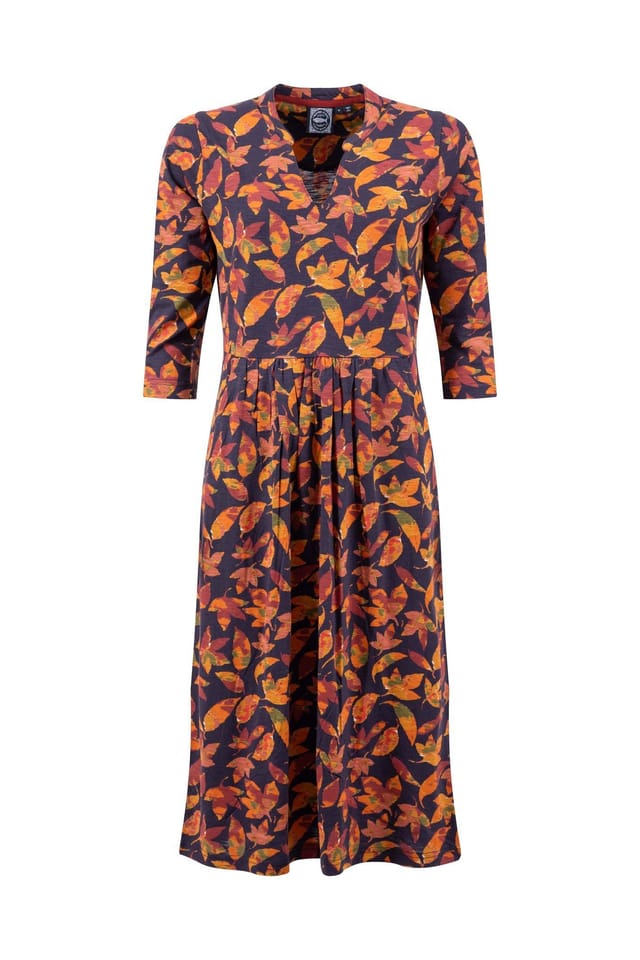 Weird Fish Weird Fish Women's Isolde Printed Jersey Midi Dress in Blue - 2