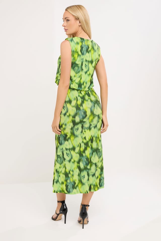 Star by Julien Macdonald Star by Julien Macdonald Women's Blurred Abstract Midi Dress in Lime - 3
