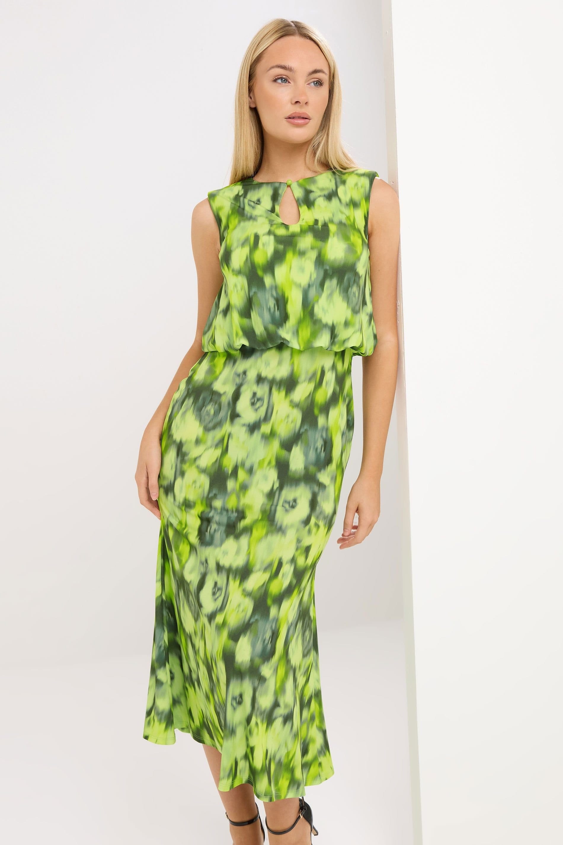 Star by Julien Macdonald Star by Julien Macdonald Women's Blurred Abstract Midi Dress in Lime - 4