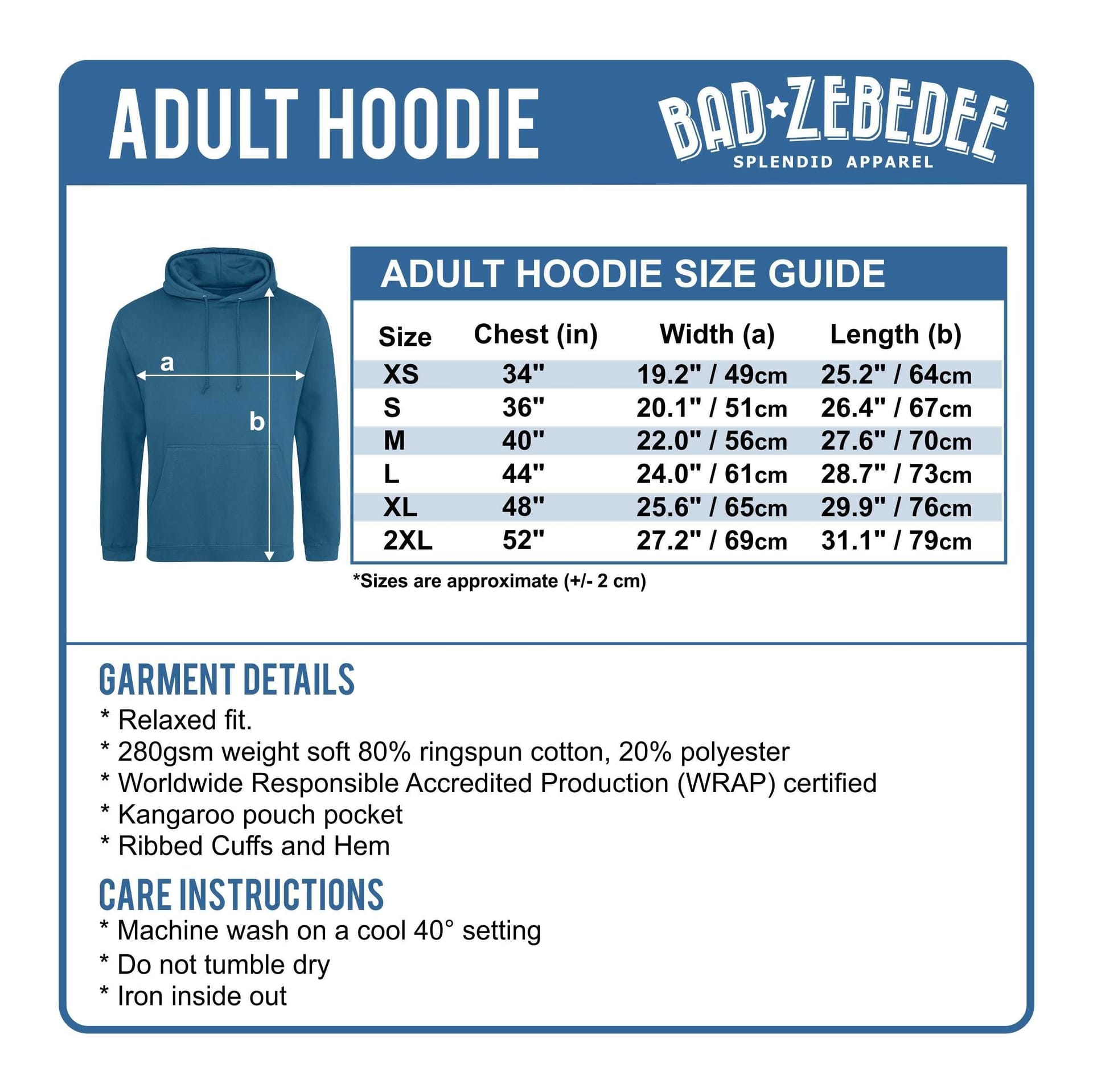 Bad Zebedee Bad Zebedee Men's Blood Sweat & Gears Back Print Motorbike Hoodie in Grey - 4