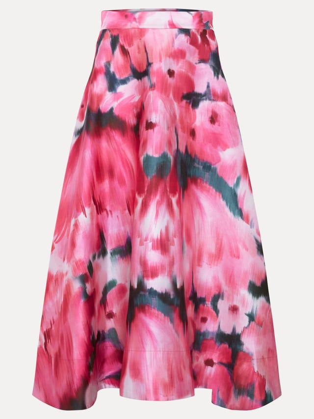 Phase Eight Phase Eight Women's Freyja Printed Midi Skirt in Bright Pink - 2