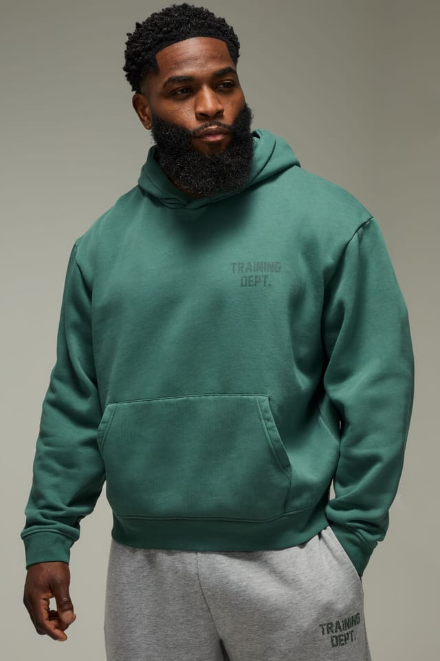 Training Dept. Training Dept. Men's Training Dept Washed Boxy Hoodie in Green - 3