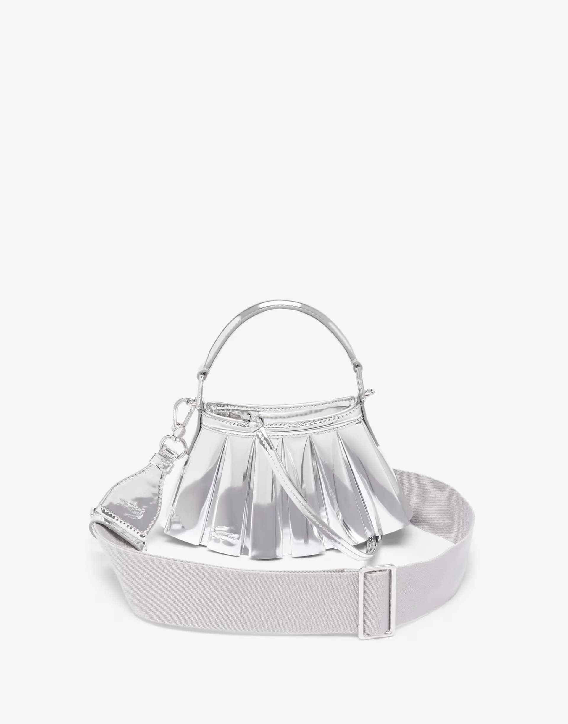ASOS Lacoste Lenglen mini leather logo bag in silver