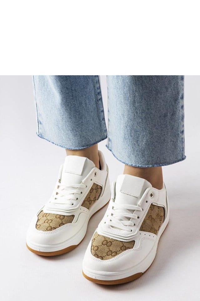 Love Lace Love Lace Women's Sport Sneakers with Monogram Detail Lace Up Rubber Sole in White - 3