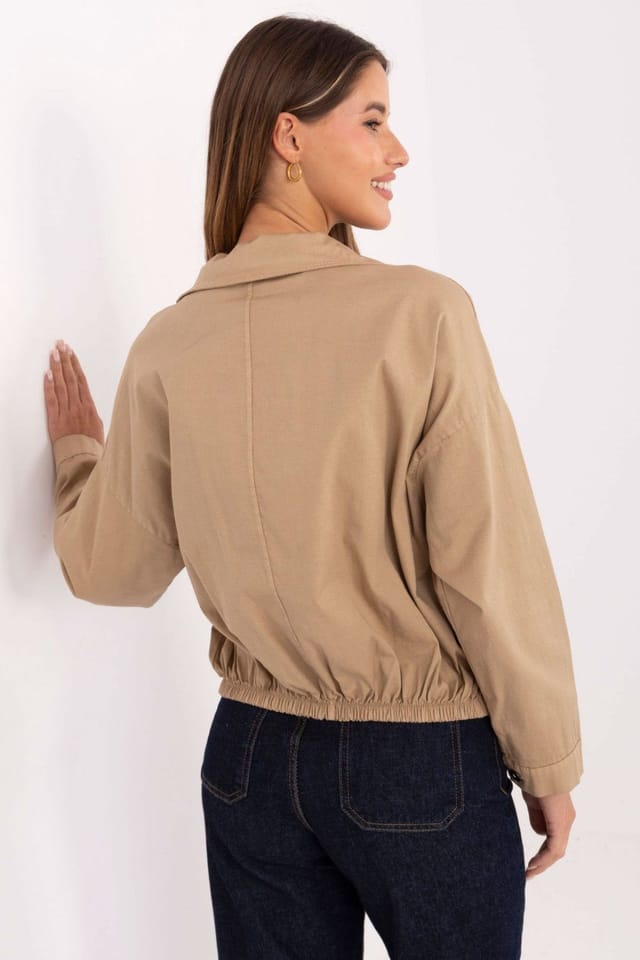 Love Lace Love Lace Women's Long Sleeve Casual Shirt with Flap Pockets in Camel - 3