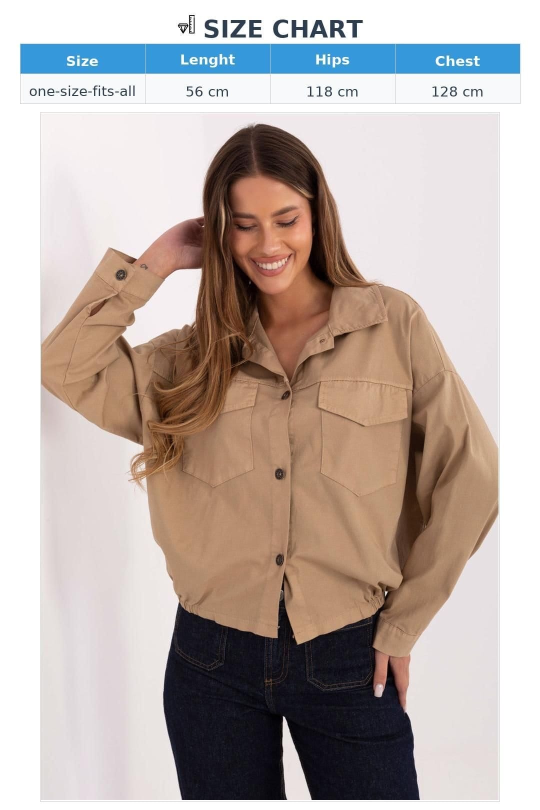 Love Lace Love Lace Women's Long Sleeve Casual Shirt with Flap Pockets in Camel - 4