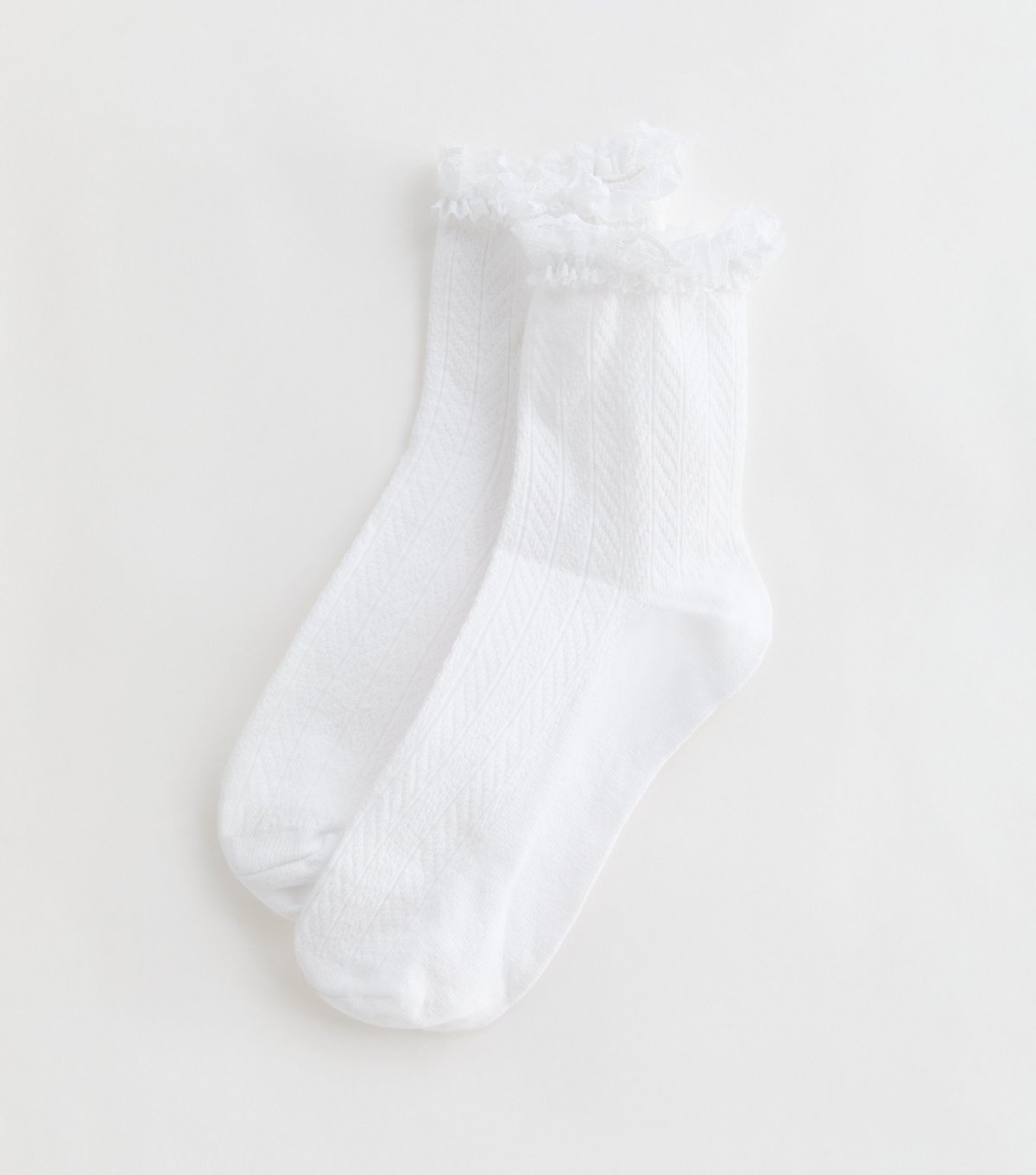 New Look White Cable Frill Socks New Look - 1