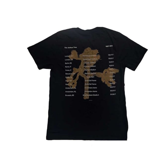 U2 U2 Men's Joshua Tree Dates 2017 T-Shirt in Black - 2