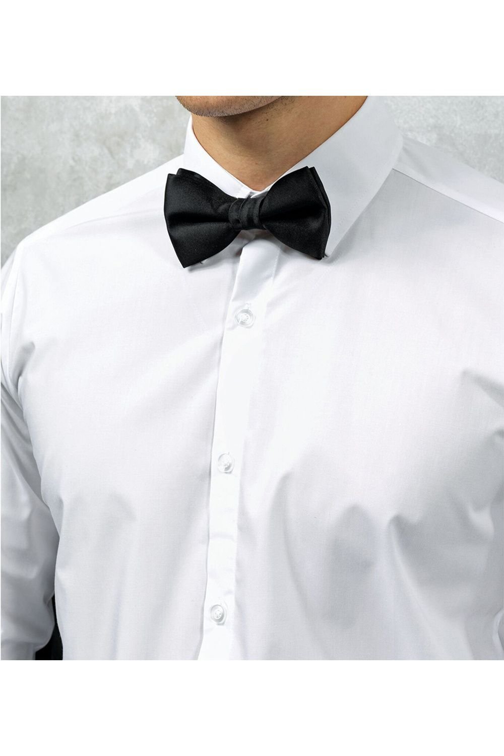 Premier Premier Men's Tie - Plain Bow Tie in Black - 1