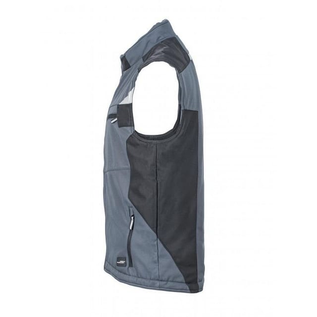 James and Nicholson James and Nicholson Men's Craftsmen Strong Softshell Gilet in Mid Grey - 3