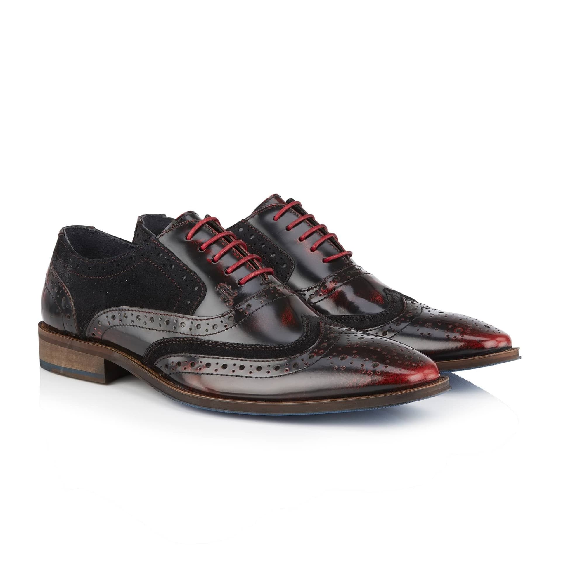 Amen Shoes Amen Shoes Red Two-Tone Brogue Leather Shoes