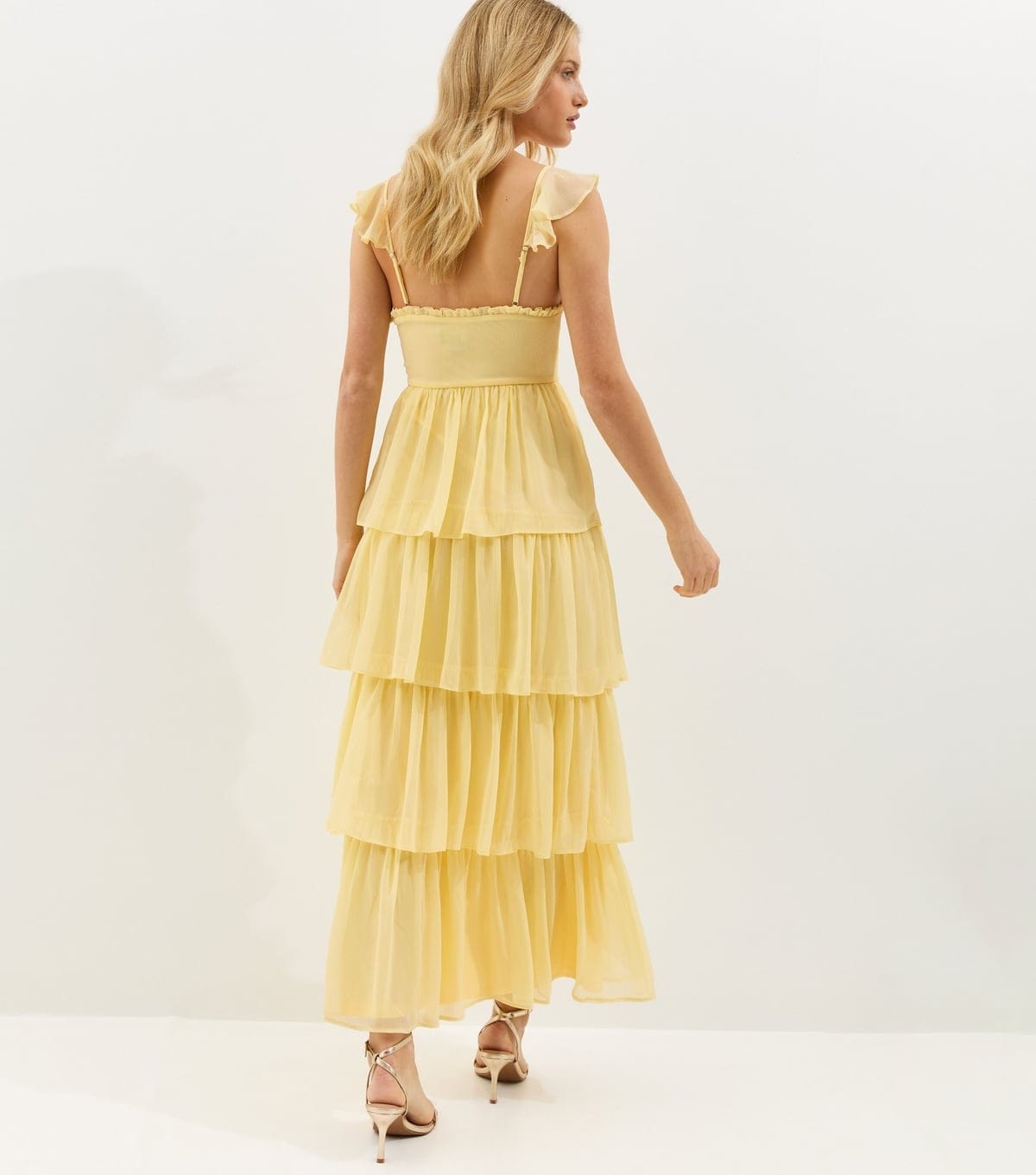New Look Women's Yellow Tiered Chiffon Midi Dress New Look - 4