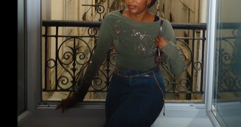 House of CB House of CB khaki embellished long sleeve mesh top