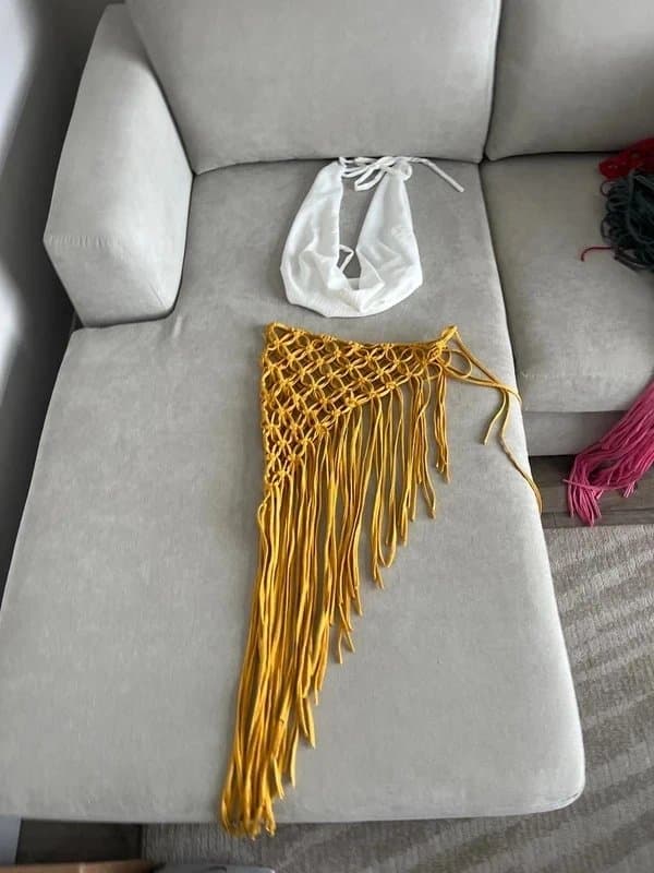 croisé Yellow bikini cover up sarong / skirt