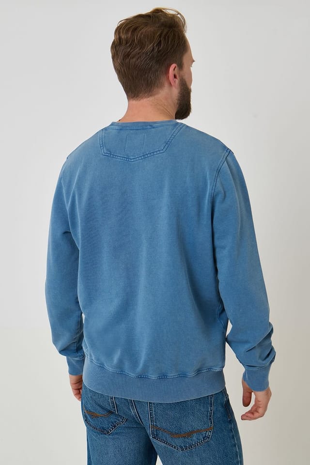 Saltwell Saltwell Men's Crew Neck Cotton Sweatshirt in Blue - 2