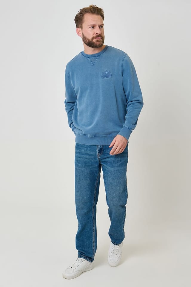 Saltwell Saltwell Men's Crew Neck Cotton Sweatshirt in Blue - 3
