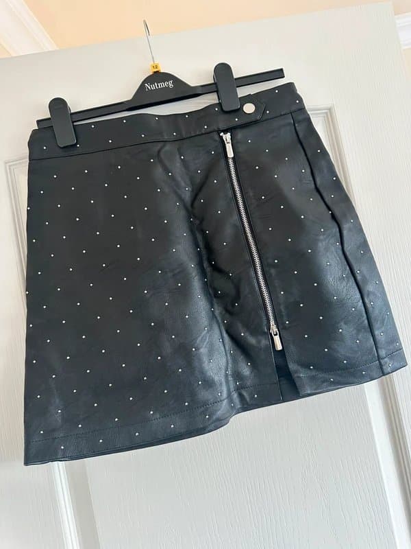 Topshop Topshop Leather style studded skirt