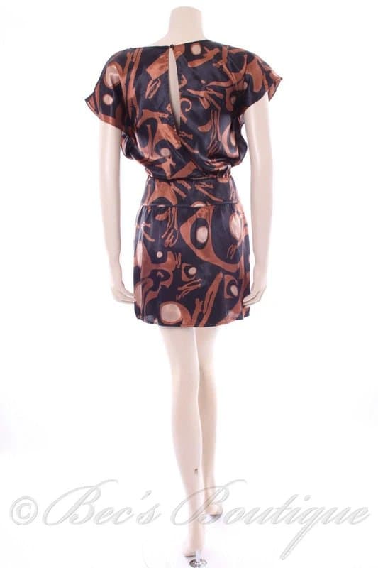 Papaya New Satin Dress Size 10 Papaya Black Brown Copper Evening Party Blouse Christmas