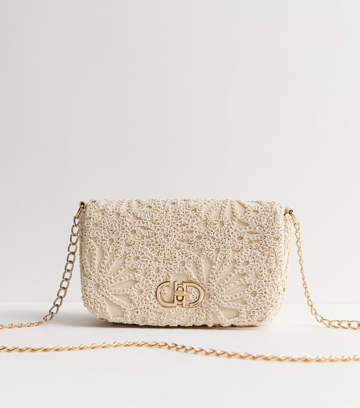 New Look New Look Cream Broderie Anglaise Crossbody Bag
