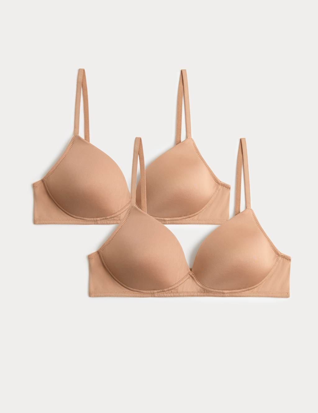 M&S 2 Pack Non Wired First Bra Sunstone