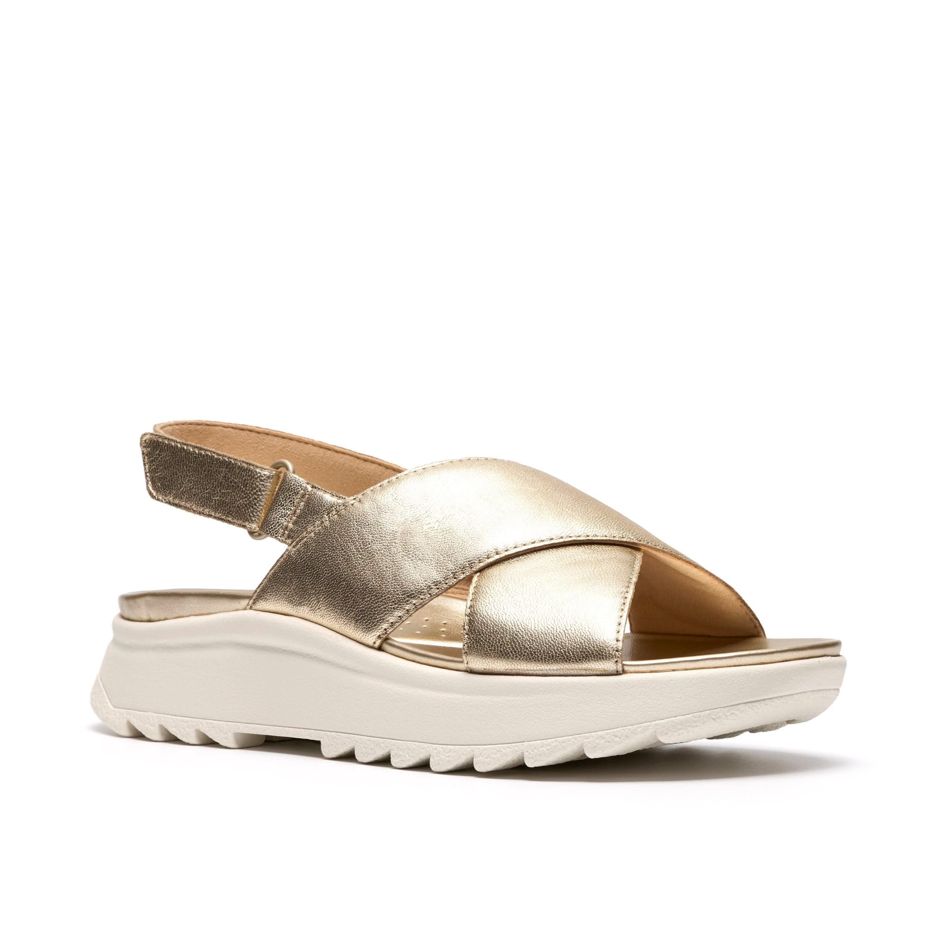 Clarks Clarks Women's DashLite Wish Gold Leather Flat Sandals - 4