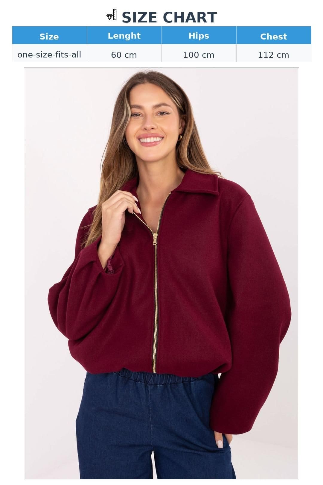 Love Lace Love Lace Women's Light Puffer Jacket with Zipper in Burgundy - 4