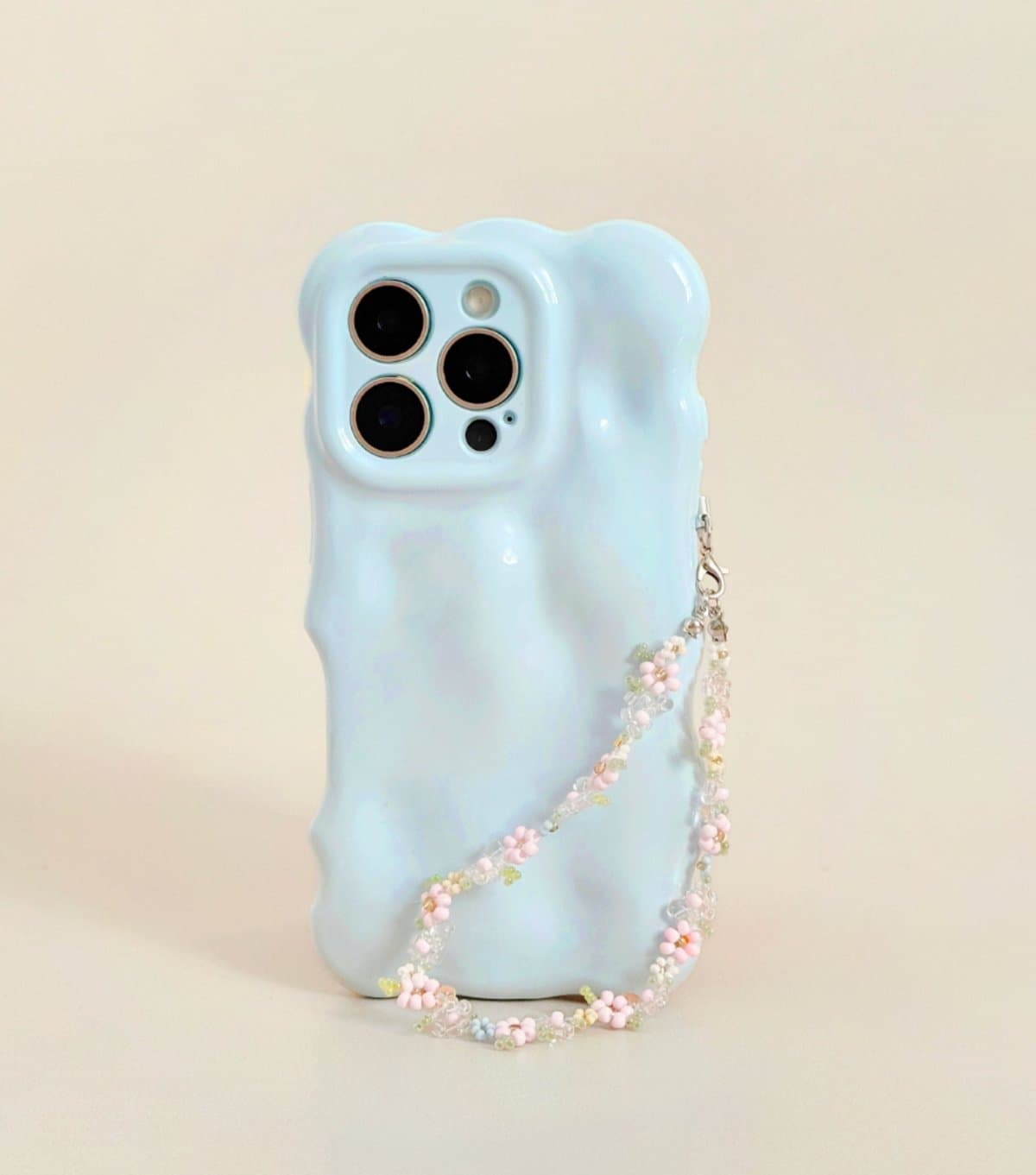 Coconut Lane Pink Petal Beaded Phone Strap Coconut Lane New Look