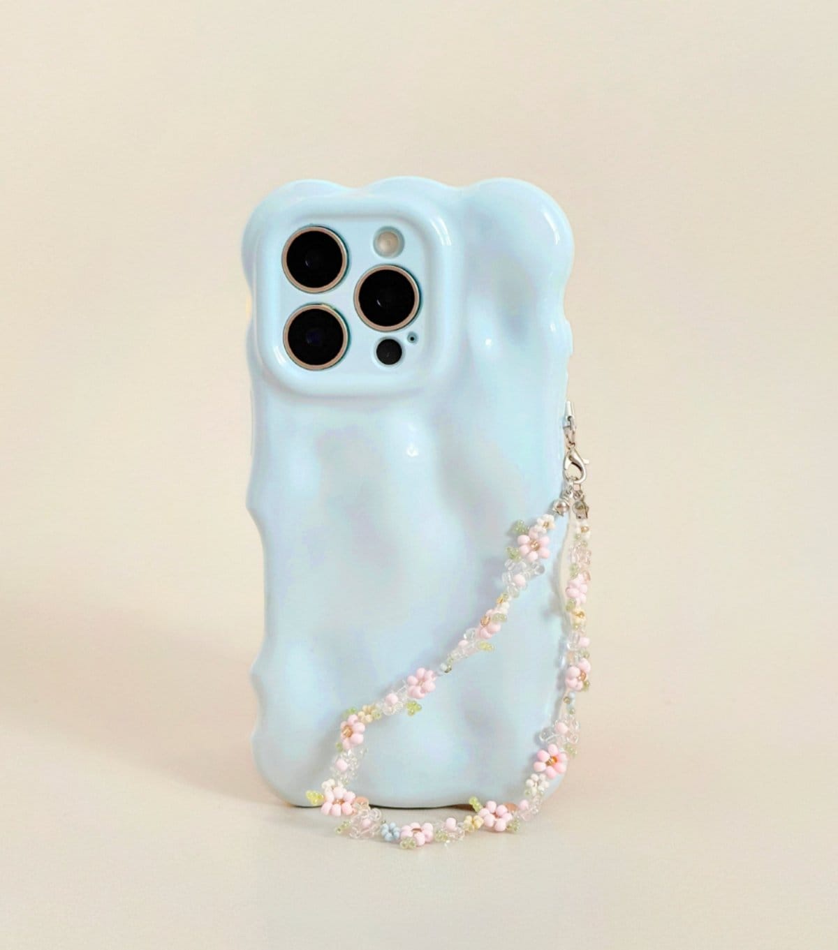 Coconut Lane Pink Petal Beaded Phone Strap Coconut Lane New Look - 1