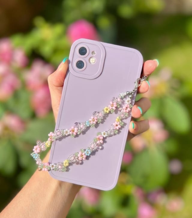 Coconut Lane Pink Petal Beaded Phone Strap Coconut Lane New Look - 2